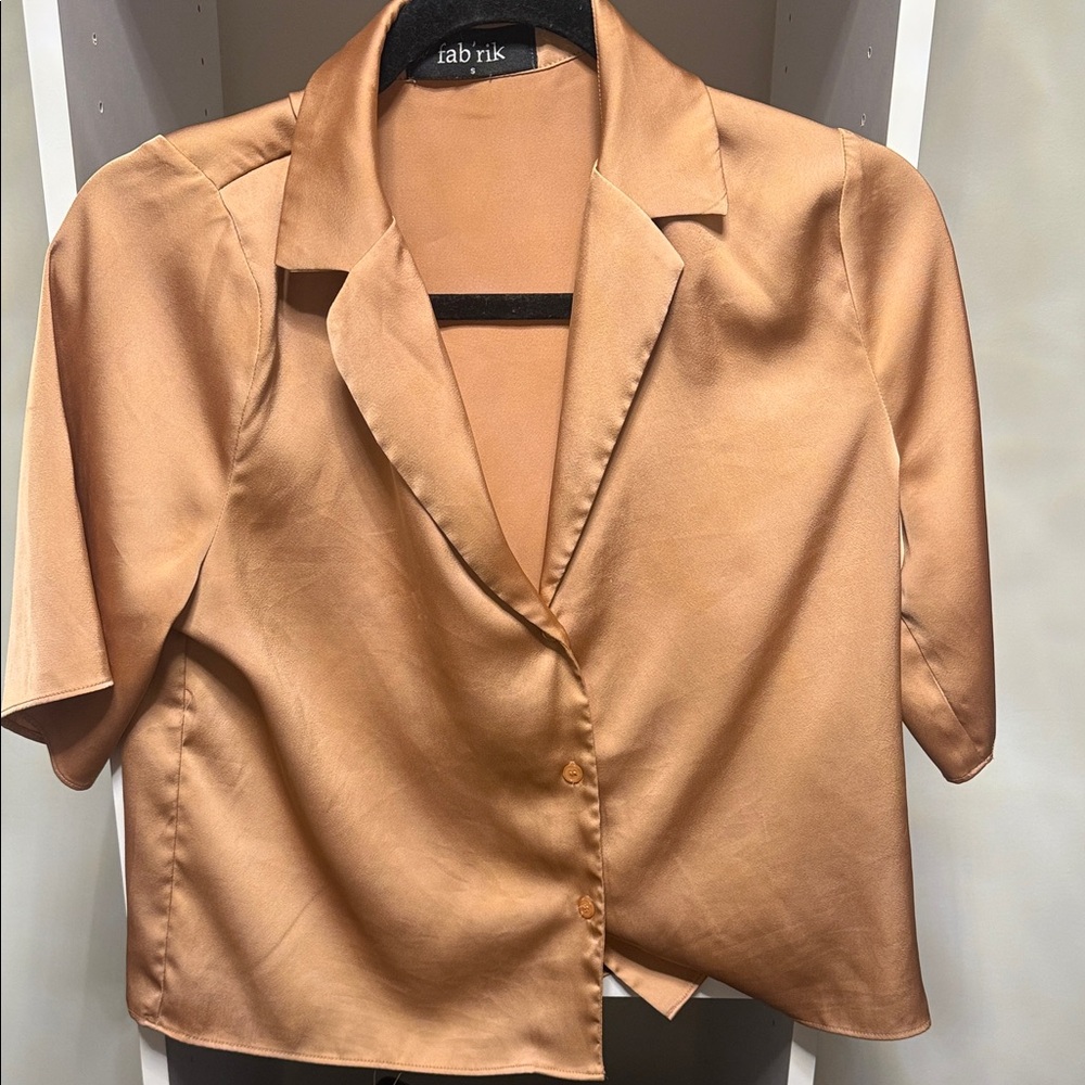 fab'rik Tan Satin Blouse